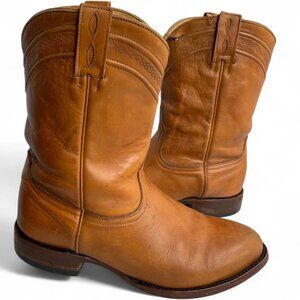 JRC & Sons Carmel Brown Leather Roper 0720 Western Cowboy Boots Men's 9.5 D